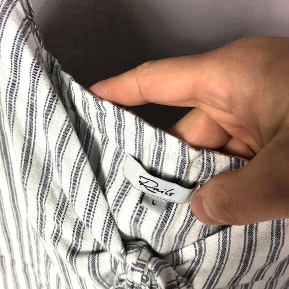 Rails Women's White Navy Canela Stripe Tiered Mini Dress Size Large - Picture 7 of 11